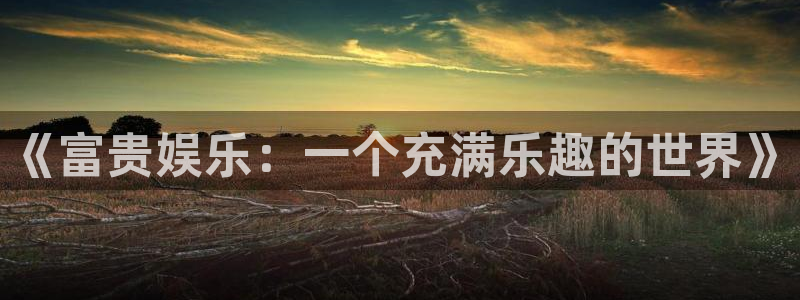 壹号app下载链接：《富贵娱乐：一个充满乐趣的世界》